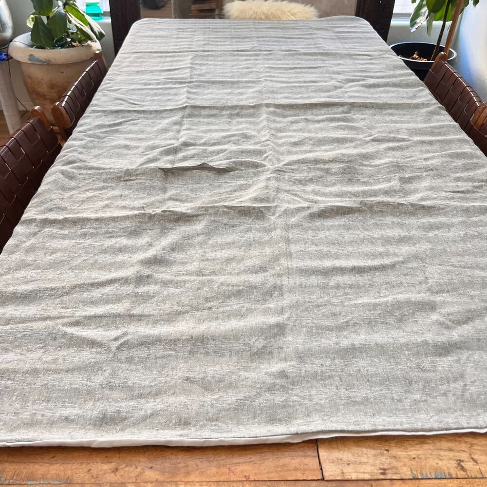 Duvet Cover Tan Gray Brown Linen Button Modern